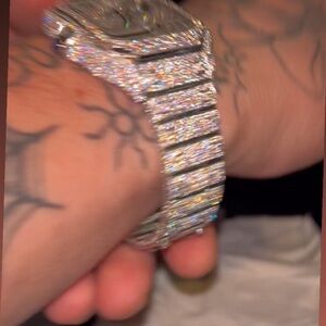 Moissanite Diamond Encrusted Watch